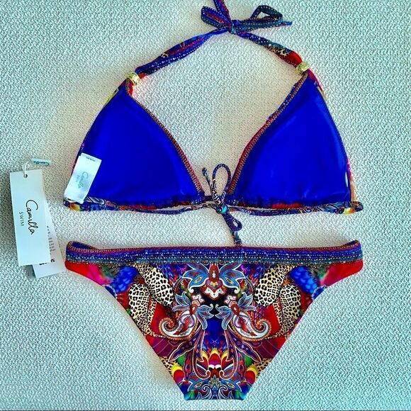 NWT CAMILLA Franks Crystal Beads Bikini Ball Psychedelica 2-Piece Swarov… - Picture 4 of 12